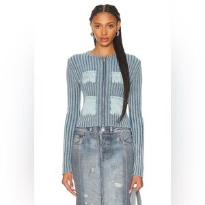 NWT!! ACNE STUDIOS
Zip Up Long Sleeve Top
Size: XXS 
Blue
Sold out everywhere